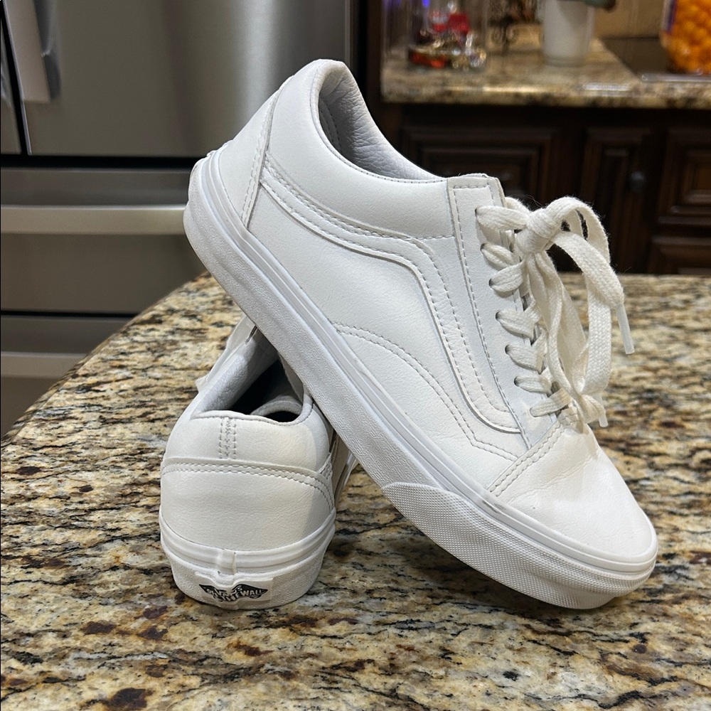 Vans Old School Classic White Leather Sneakers